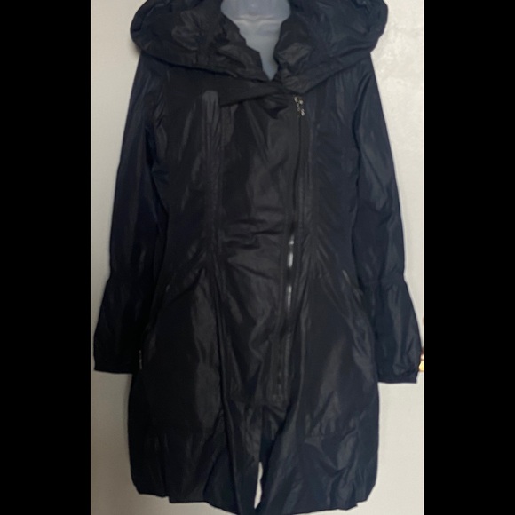 Creenstone black hooded raincoat size S fitted zipper closure adjustable 36 EU - Picture 3 of 7